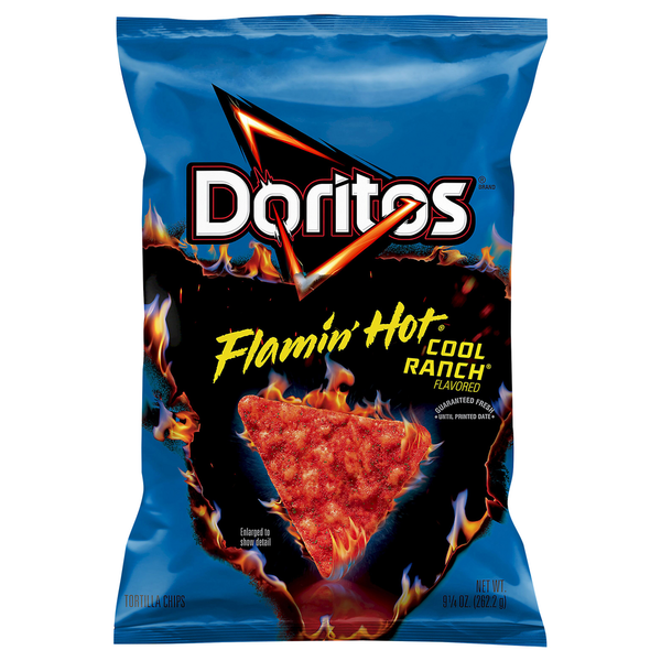 Doritos Tortilla Chips, Flamin' Hot Cool Ranch Flavored hero