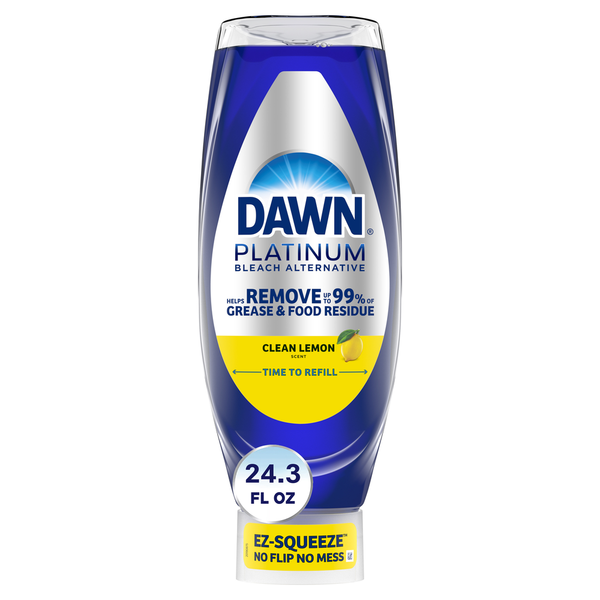 Dish Detergents Dawn Platinum Bleach Alternative EZ-Squeeze Dish Soap, Clean Lemon hero