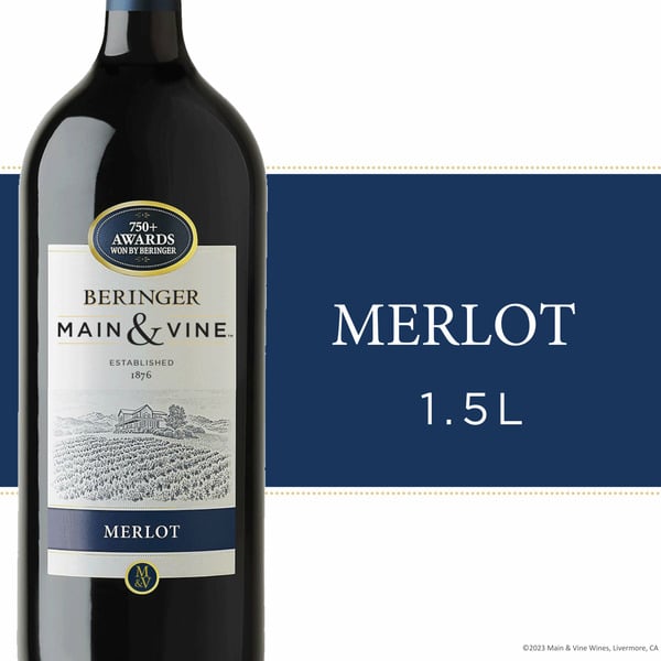 Domestic 1.5 LT Beringer Main & Vine Merlot Red Wine hero