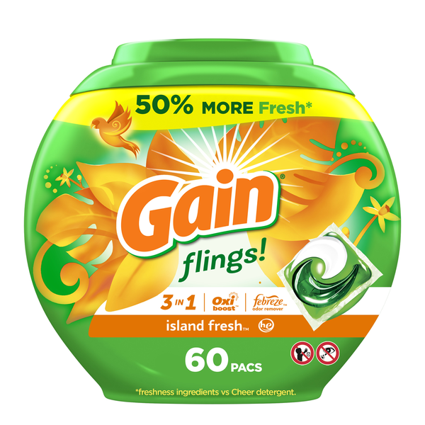 Laundry Gain Laundry Detergent Pacs, Island Fresh Scent hero