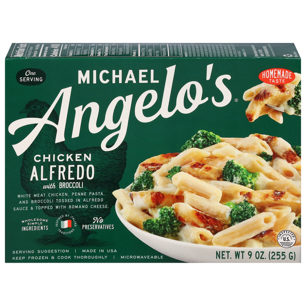 Frozen Meals Michael Angelo's Chicken Alfredo, with Broccoli hero