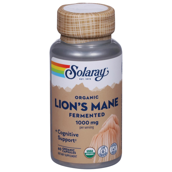 Vitamins & Supplements Solaray Lion's Mane, 1000 mg, Organic Capsules hero