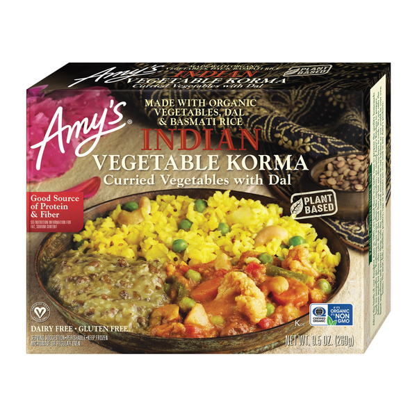 Frozen Meals Amy's Kitchen Indian Vegetable Korma Entrée hero