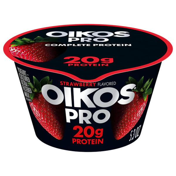 Yogurt Oikos Strawberry Yogurt Cultured Ultra-Filtered Milk Product hero