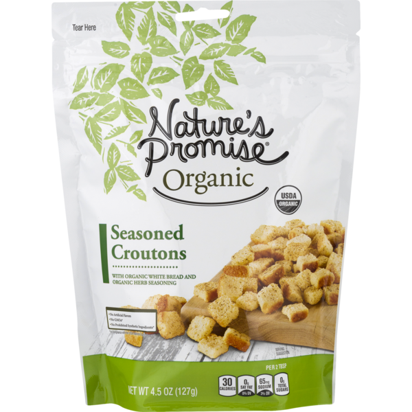 Salad Dressing & Toppings Nature's Promise Organic Croutons Seasoned hero