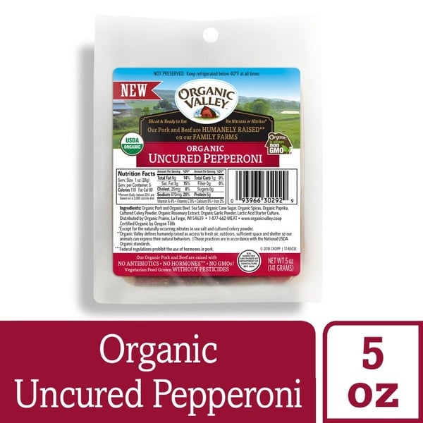 Lunch Meat Organic Valley Organic Uncured Pepperoni Slices hero