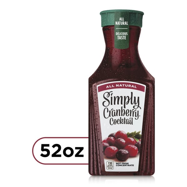 Refrigerated Simply Cranberry Cocktail Fruit Juice hero