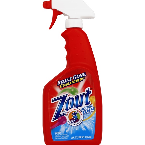 Laundry Zout Laundry Stain Remover, Triple Enzyme Formula, Action Foam hero