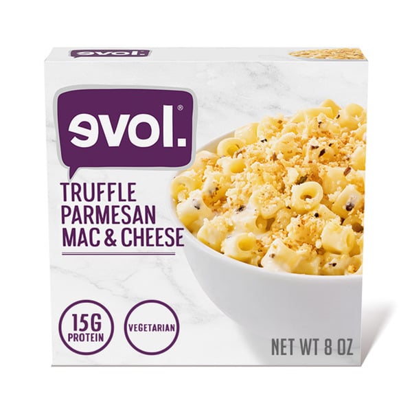 Frozen Meals Evol Truffle Parmesan Mac and Cheese Bowl, Frozen Meal hero