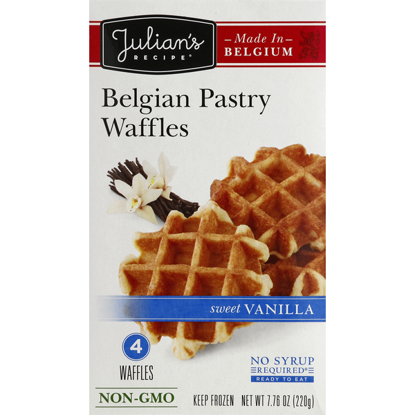 Frozen Breakfast Julian's Recipe Waffles, Belgian Pastry, Sweet Vanilla hero