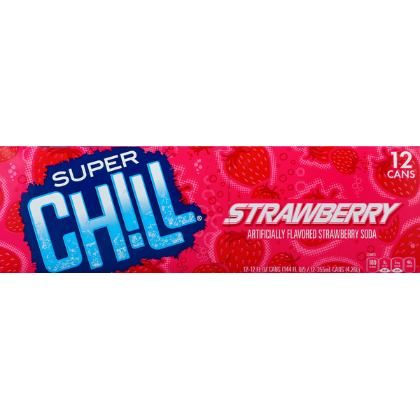 Soft Drinks Super Chill Soda, Strawberry hero