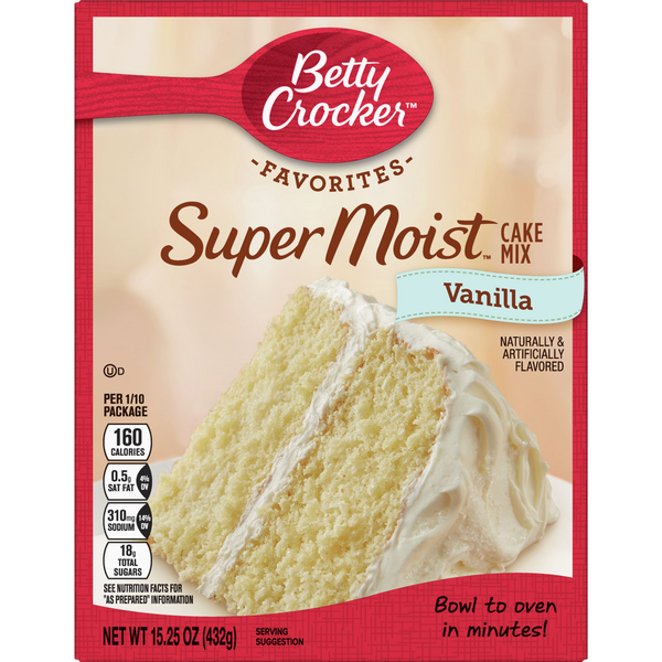 Doughs, Gelatins & Bake Mixes Betty Crocker Super Moist Vanilla Cake Mix hero