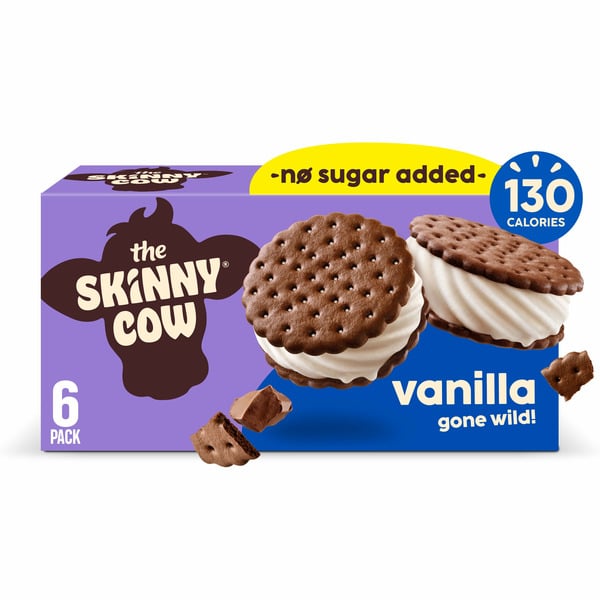 Ice Cream & Ice Skinny Cow No Sugar Added Vanilla Gone Wild Ice Cream Sandwiches hero