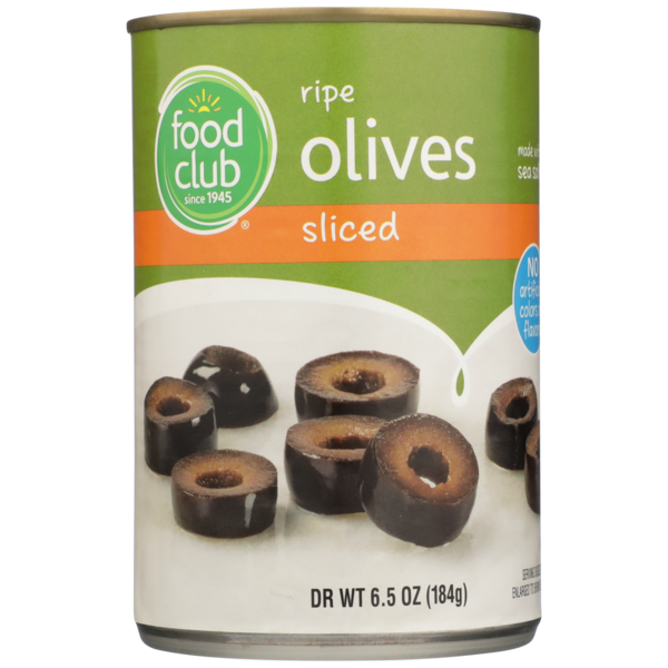 Canned Meals & Beans Food Club Sliced Ripe Olives hero