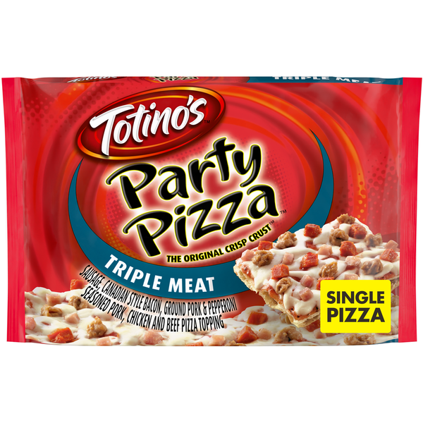 Frozen Pizza Totino's Party Pizza Triple Meat Thin Crust Frozen Pizza hero