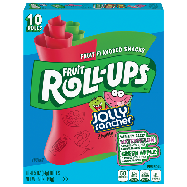 Fruit & Vegetable Snacks Fruit Roll-Ups Fruit Flavored Snacks, Jolly Rancher Flavored, Variety Pack hero