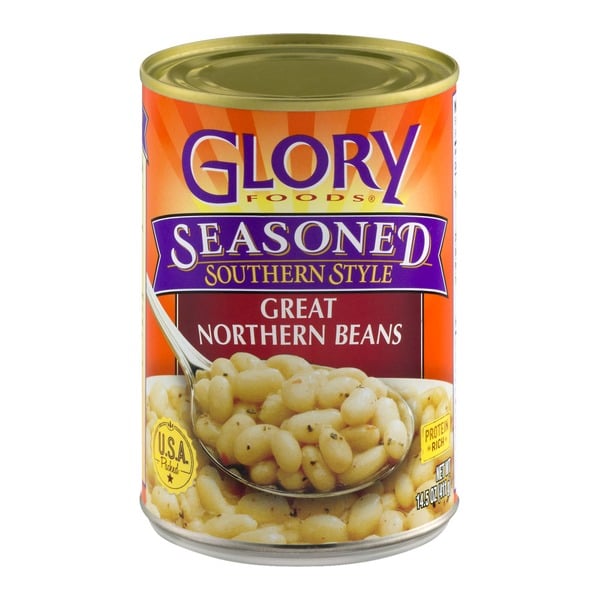 Canned & Jarred Vegetables Glory Foods Seasoned Southern Style Great Northern Beans hero