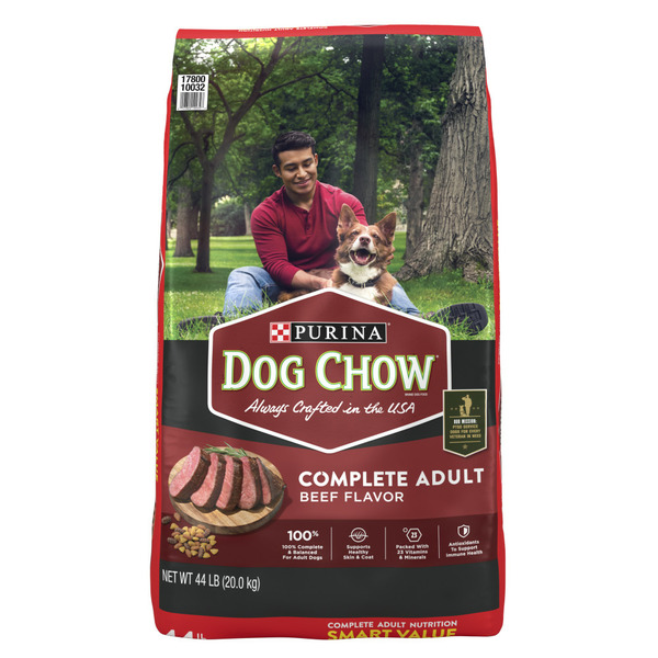 Dog Food Purina Dog Chow Complete Adult Dry Dog Food Kibble Beef Flavor hero