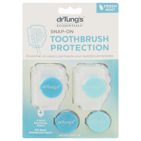 Oral Hygiene Dr Tung's Toothbrush Protection, Snap-On, Fresh Mint hero