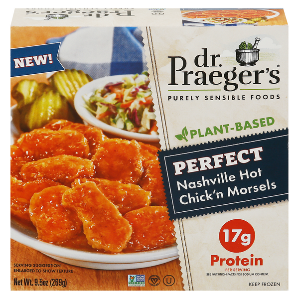 Frozen Meals Dr. Praeger's Chick'n Morsels, Nashville Hot, Perfect, Plant-Based hero