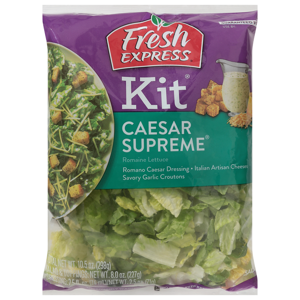 Bagged Salads/Kits/Toppings Fresh Express Salad Kit, Caesar Supreme hero