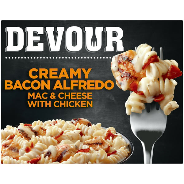 Frozen Meals DEVOUR Creamy Bacon Alfredo Mac & Cheese with Chicken Frozen Meal hero