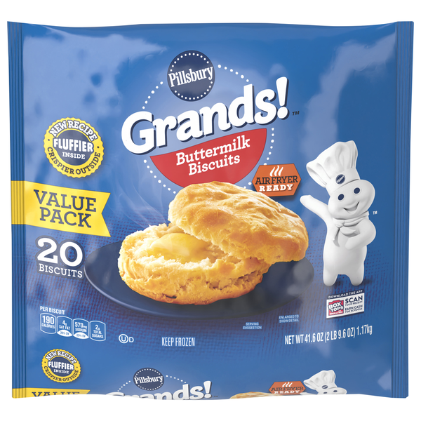 Frozen Breads & Doughs Pillsbury Biscuits, Buttermilk, Value Pack hero