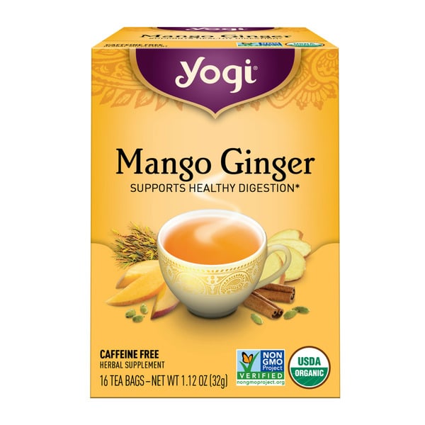 Tea Yogi Tea Herbal Tea, Mango Ginger, Supports Digestion, Caffeine Free hero