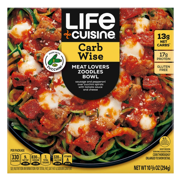 Frozen Meals Life Cuisine Meatlovers Zoodles Bowl Frozen Entrée hero