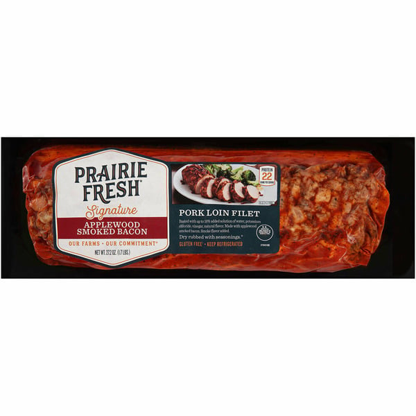 Packaged Meat Prairie Fresh Applewood Smoked Bacon Pork Loin Filet hero