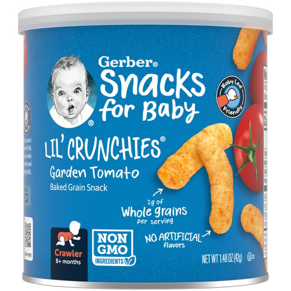 Baby Food & Formula Gerber Lil Crunchies Garden Tomato Puffs Canister hero