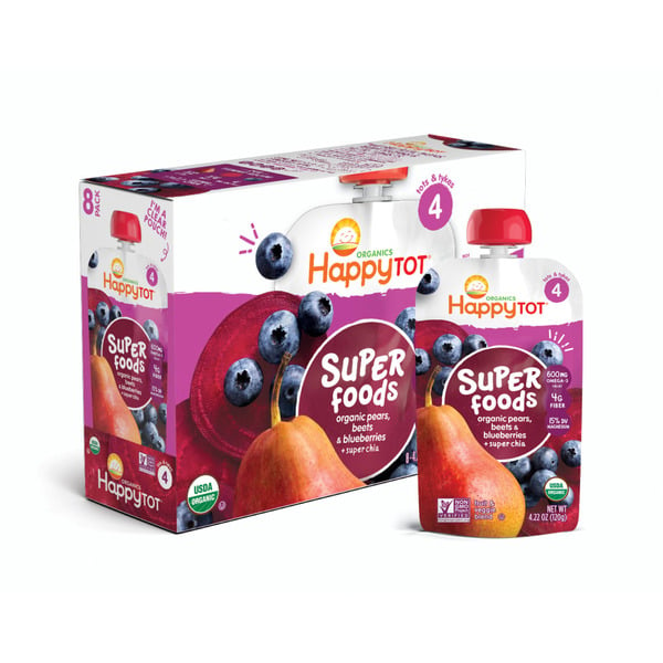 Baby Food & Formula Happy Tot Organics Superfoods Stage Organic  Pears, Beets, Blueberries + Super Chia hero