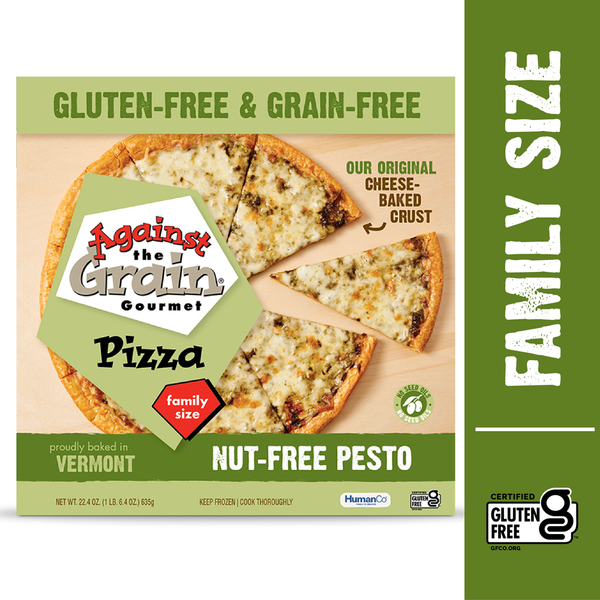 Frozen Pizza Against The Grain Gluten & Grain Free Nut-Free Pesto Pizza, Family Size hero