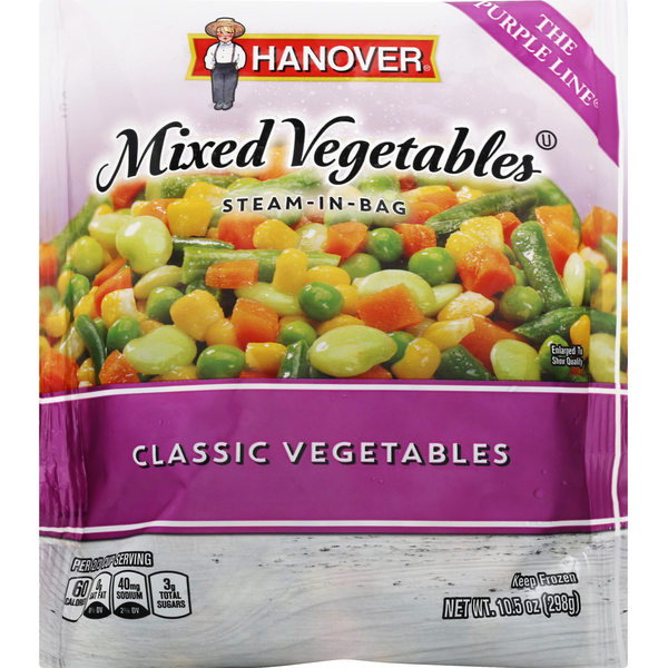 Frozen Pizza Hanover Mixed Vegetables, Steam-In-Bag, Classic hero