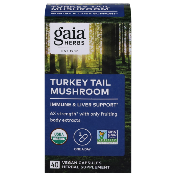 Mushrooms, Herbs & Tinctures Gaia Herbs Turkey Tail Mushroom, Vegan Capsules hero