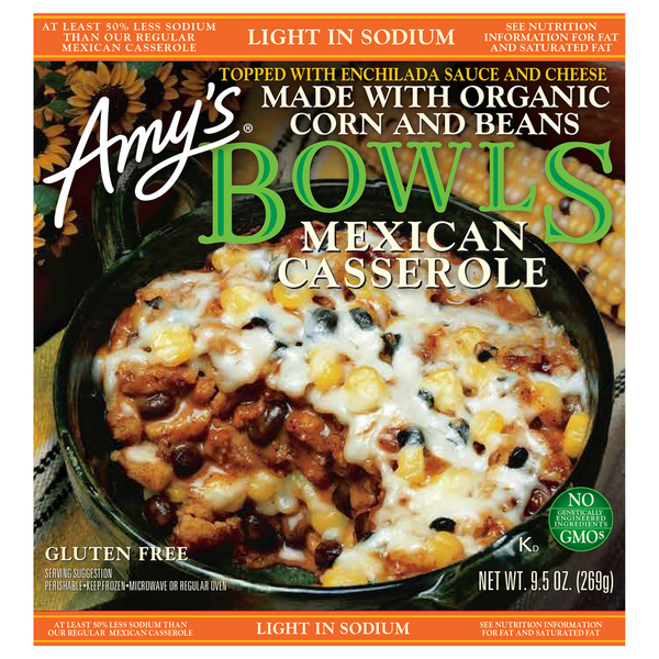 Frozen Meals Amy's Kitchen Light in Sodium Mexican Casserole Bowl hero