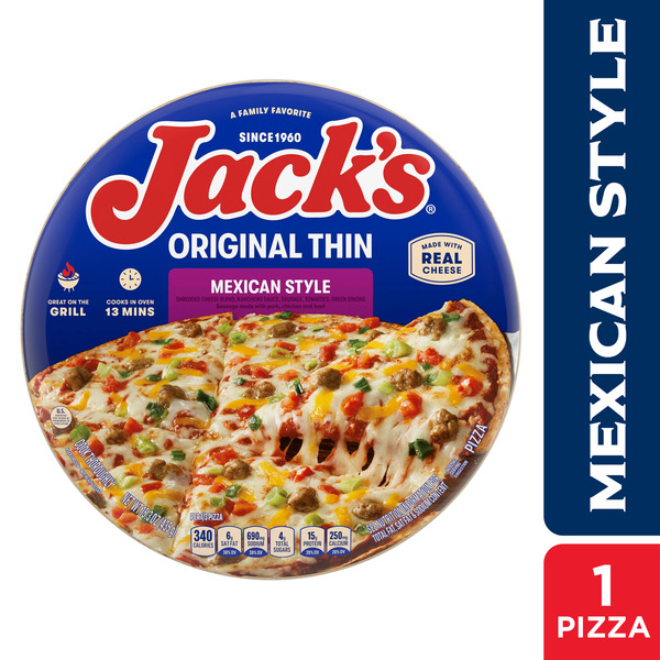 Frozen Pizza Jack's Original Thin Mexican Style Pizza hero