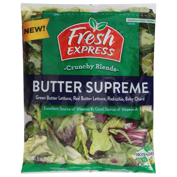 Packaged Vegetables & Fruits Fresh Express Salad, Crunchy Blends, Butter Supreme hero