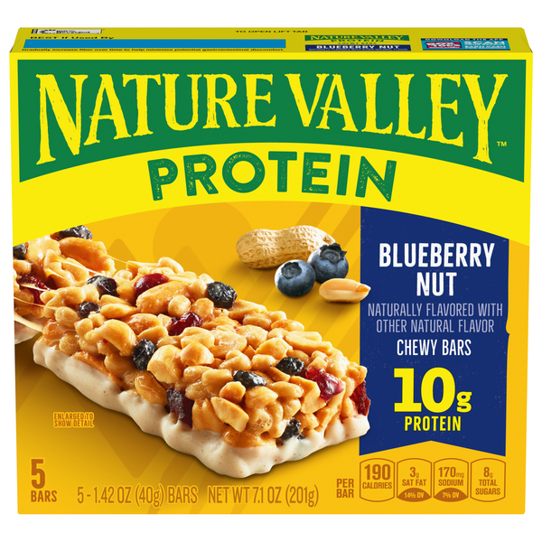 Protein & Nutritional Bars Nature Valley Chewy Bars, Protein, Blueberry Nut hero