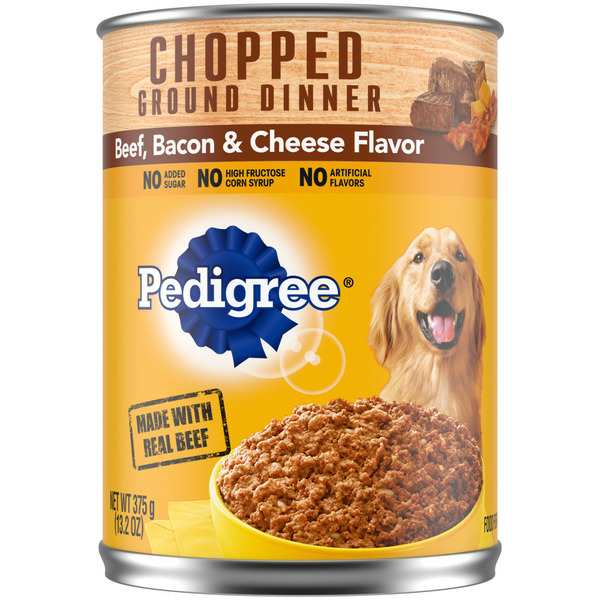 Dog Food & Care Pedigree Chopped Ground Dinner Adult Canned Wet Dog Food Beef, Bacon and Cheese hero