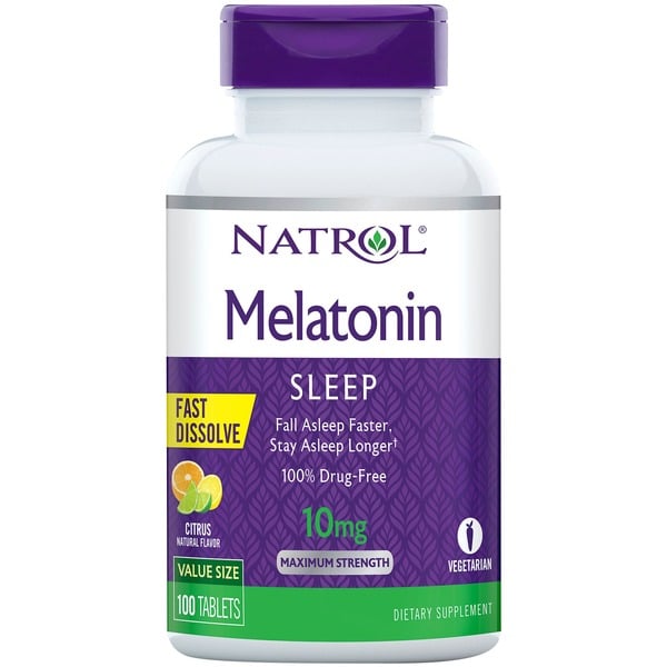 Sleep & Mood Support Natrol Melatonin, Sleep, 10 mg, Tablets, Citrus hero