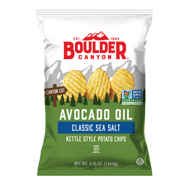 Potato Chips,Tortilla & Pretzels Boulder Canyon Avocado Oil Classic Sea Salt Kettle Style Potato Chips hero