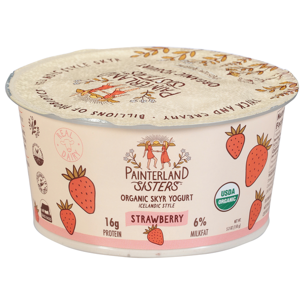 Yogurt Painterland Sisters Skyr Yogurt, Organic, Strawberry, Icelandic Style hero