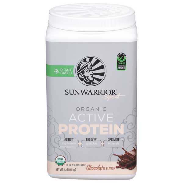 Sunwarrior Active Protein, Organic, Sport, Chocolate Flavor hero