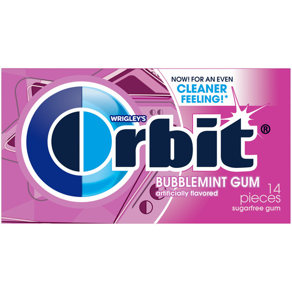 Grab and Go / Checkout Area Orbit Gum Bubblemint Sugar Free Chewing Gum Single Pack Piece hero