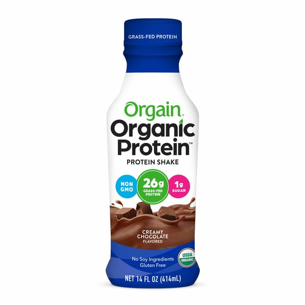 Protein & Meal Replacements Orgain 26g Organic Grass-Fed Milk Protein Shake, Creamy Chocolate hero