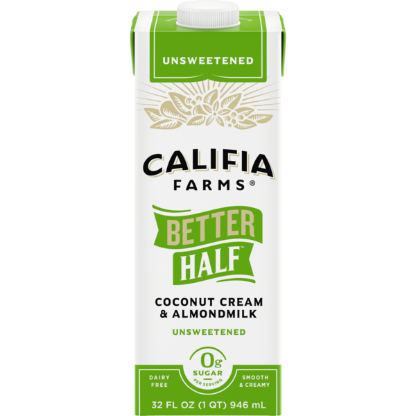 Cream Califia Farms Unsweetened Better Half Almond Milk Half and Half hero