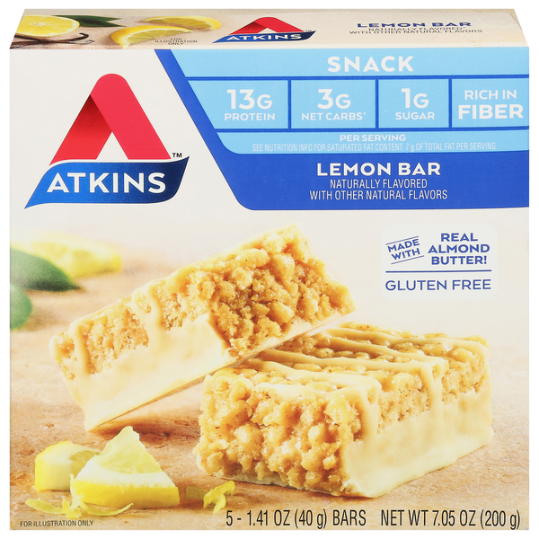 Protein & Meal Replacements Atkins Bar, Lemon, Gluten Free hero