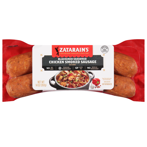 Frozen Meals Zatarain's Smoked Sausage, Smoked, Chicken, Blackened Seasoned hero