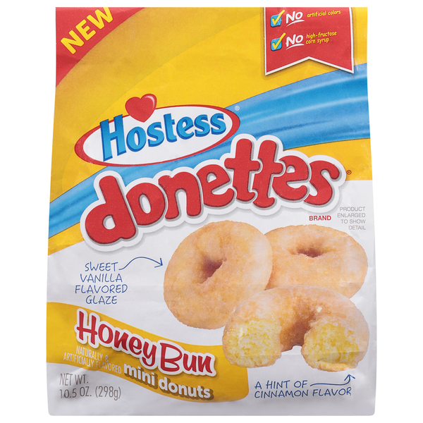 Breakfast Bakery Hostess Donuts, Mini, Honey Bun hero